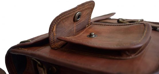 small Leather messenger bag shoulder bag cross body vintage messenger bag for women & men satchel (7 x 9) - Image 3