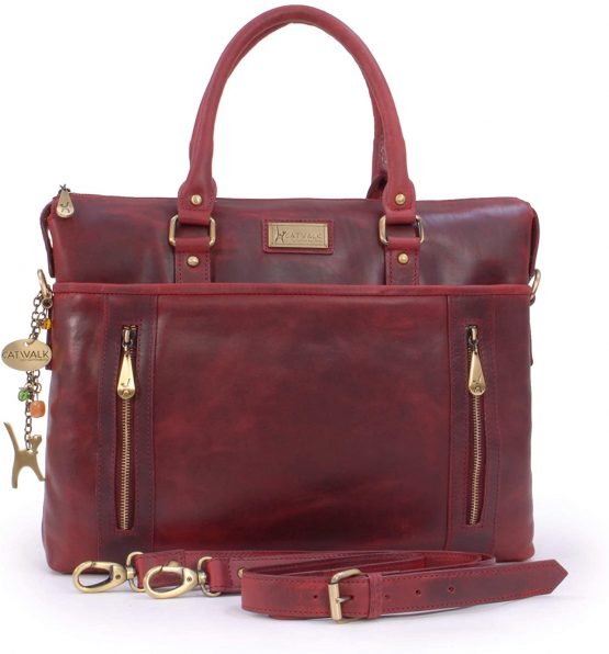 Catwalk Collection Handbags - Ladies Leather Briefcase Cross Body Bag - Women's Organiser Work Bag - Tablet/Laptop Bag - ADELE