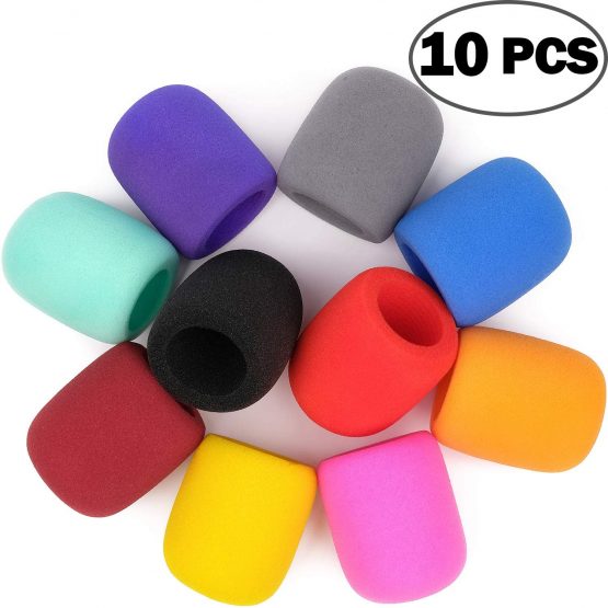 Mic Microphone Cover ChromLives Colorful Handheld Stage Individual Package Microphone Cover Foam Thick Microphone Windscreen Top Grade Mic Cover Foam for Ktv Stage Device Performance 10 Pack