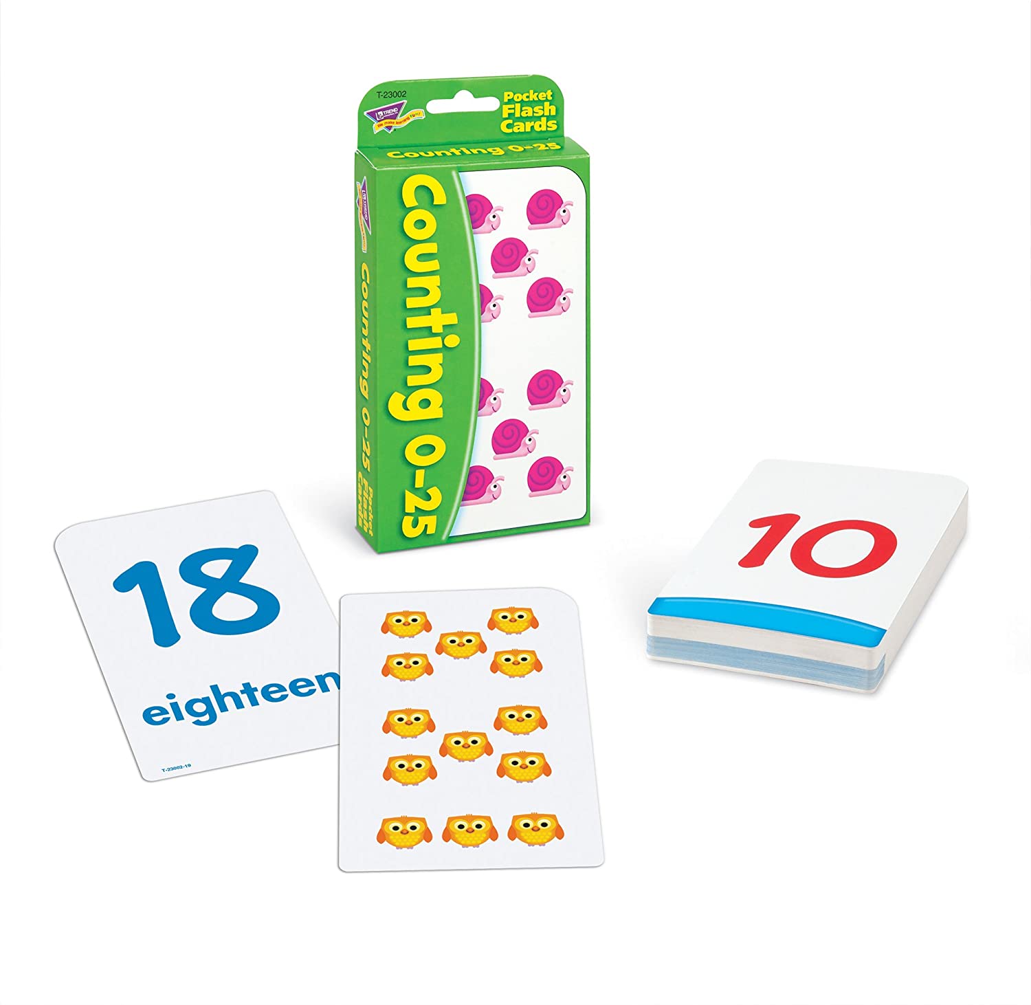 Trend 56-Piece 8 x 13 cm Counting 0 to 25 Pocket Flash Cards, White - Image 3
