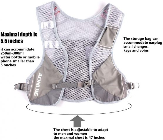 Geila Hydration Pack Backpack, Hydration Vest Trail Marathoner Running Race Hiking Rucksack with 2 Water Bottles - Image 2