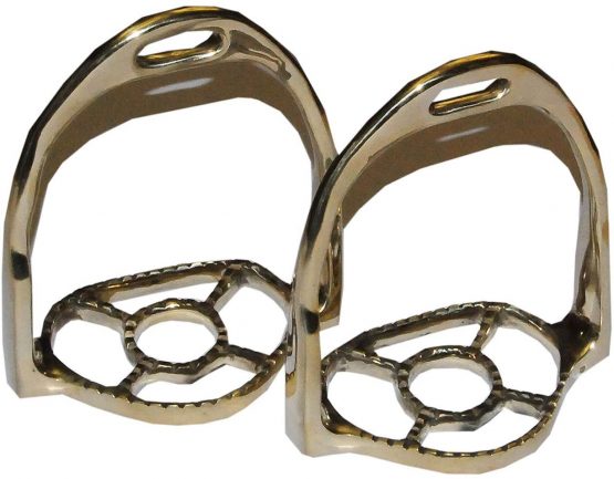 Baroque Stirrups Spanish Portuguese Gold/Brass 11 cm Standing Surface Pair