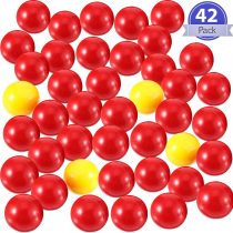 Gejoy 42 Pieces Game Replacement Marbles 2 Sets Game Replacement Balls Compatible with Hungry Hungry Hippos, 38 Red Balls and 4 Yellow Balls