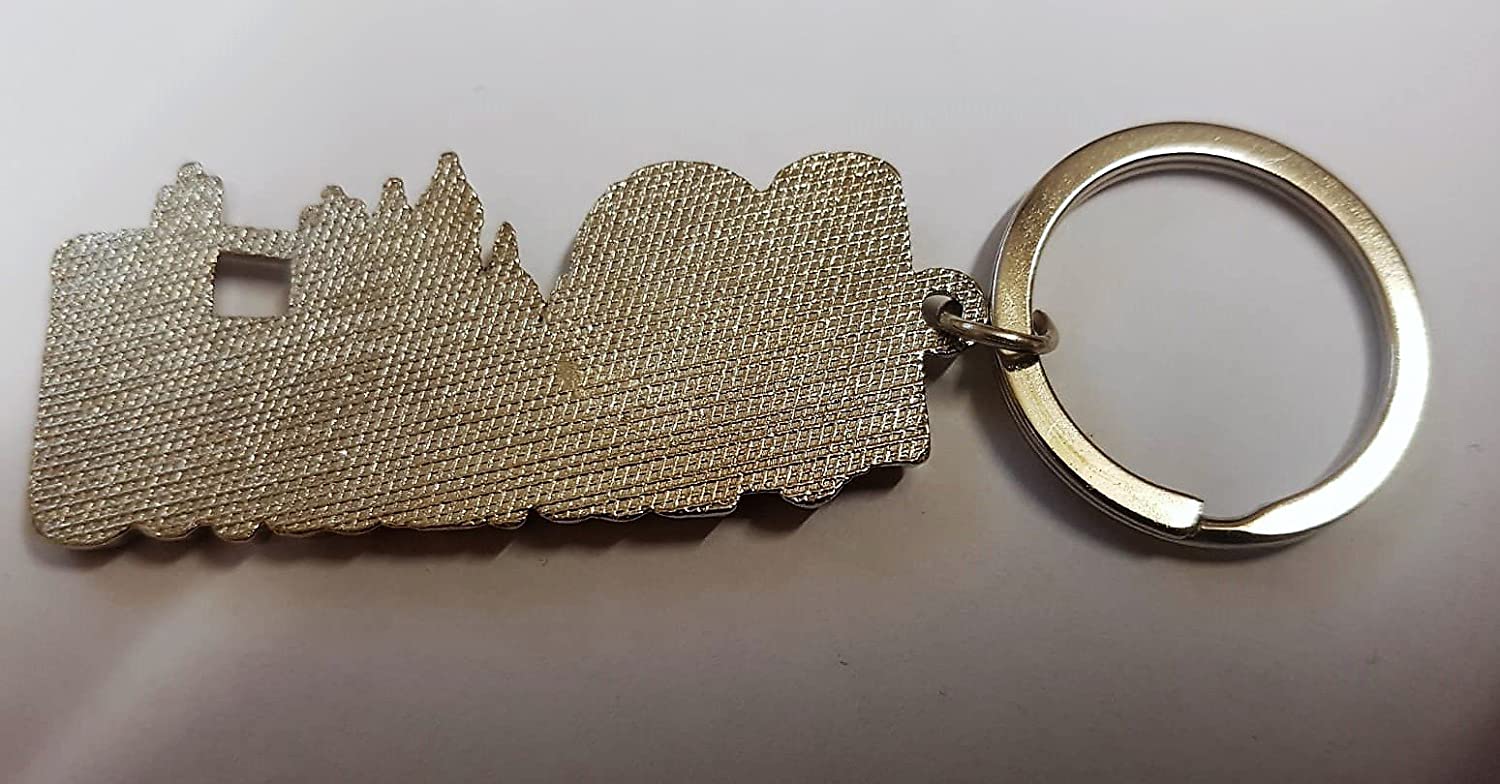 London Silver Coloured Metal Key Chain/Ring/Word in Blue/Icons/Red Phone Box/Double Decker Bus/Post/Black Taxi/Tower Bridge/St. Paul's/Eye/UK Keychain Souvenir/British Keyring - Image 4