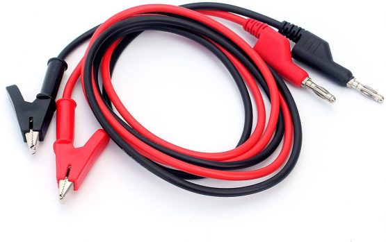 Aofan Multimeter Probe Test Cable Banana Plug to Alligator Clip Test Probe 15A1000V 4mm 1M (Black & Red) 2Pcs