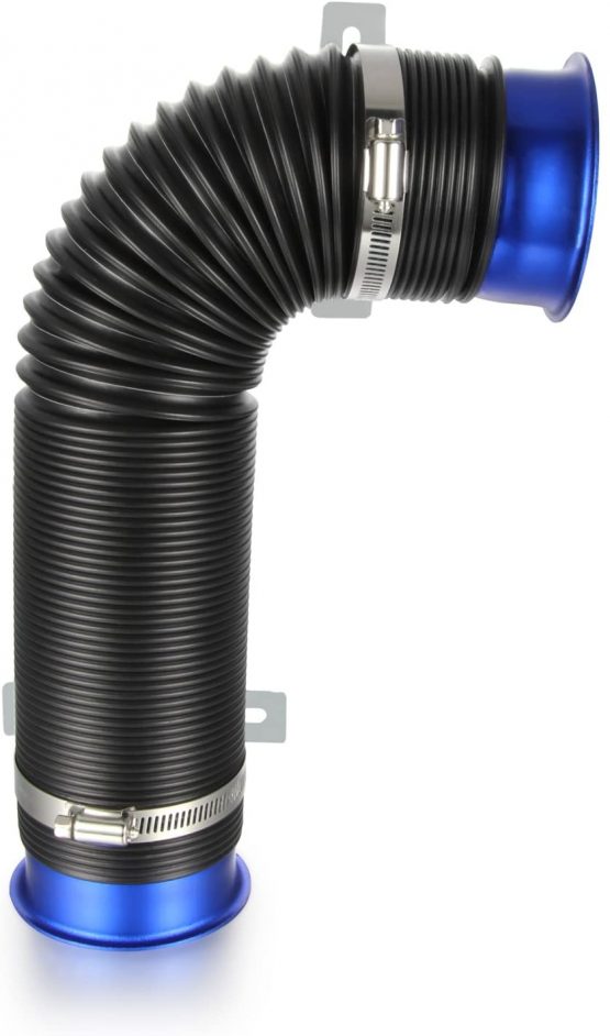 Universal(76mm) Cold Air Intake Flexible Induction Pipe Hose Kit Blue Black From Madlife Garage - Image 2