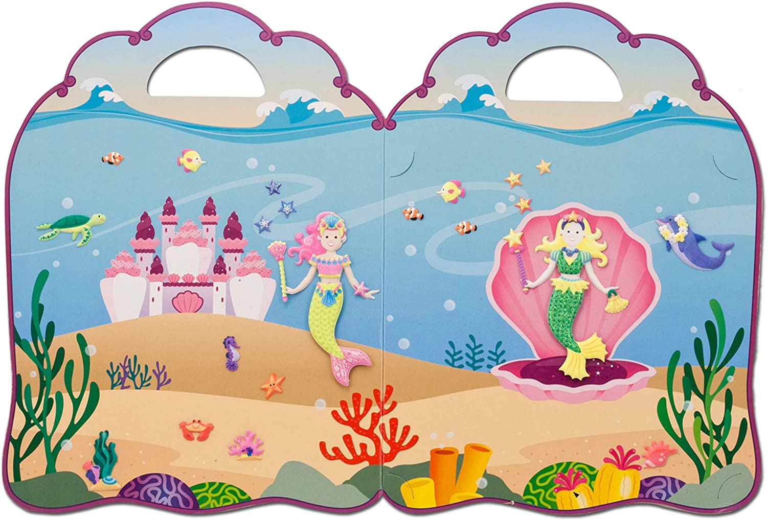 Melissa & Doug Mermaids Puffy Sticker Activity Book, 65 Reusable Stickers with Fold-Out Scenes - Image 3