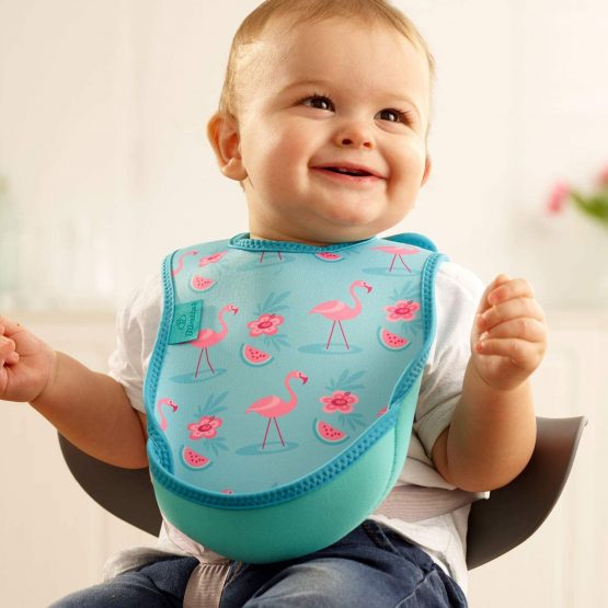 Bibetta Bib - Premium Neoprene Ultrabib for Comfort - Waterproof Baby Bibs - Weaning Bibs with Crumb Catcher Pocket for Feeding Babies and Toddlers - Roll Up and Machine Washable - Image 4