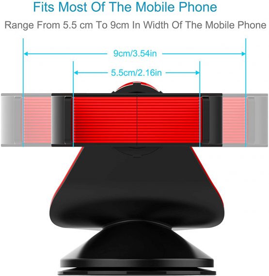 Arteck Car Mount, Universal Mobile Phone Car Mount Holder 360° Rotation for Auto Windshield and Dash, for Cell Phones Apple iPhone 13, 13 Pro, 12, 12 Pro, 11, 11 Pro, Xr, Xs, Android Smartphone, GPS - Image 3