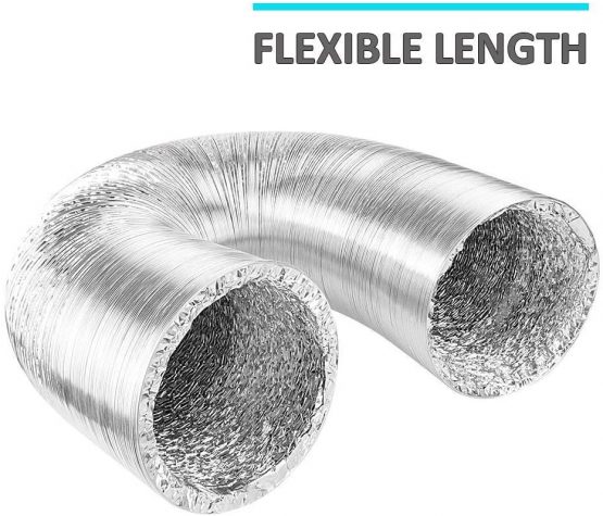 Blauberg UK BLAUFLEX AF MO/102/5-A Aluminium Flexible Fan Ducting (5 Metres)-4"/100mm, Silver - Image 2