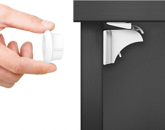 Dokon Child Safety Magnetic Cupboard Locks (10 Locks + 2 Keys), No Tools Or Screws Needed, Baby Safety Locks for Cabinets and Drawers