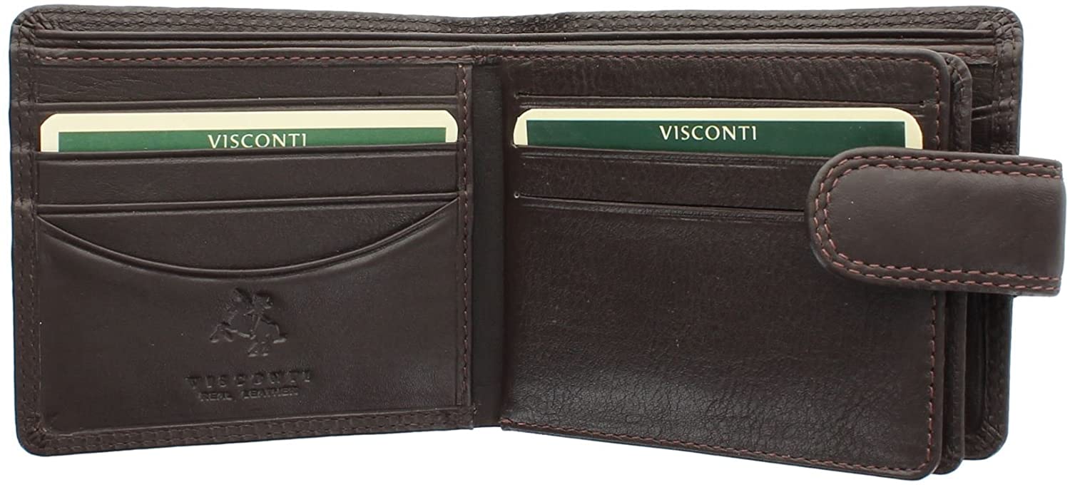VISCONTI Heritage Collection Strand Leather Wallet with Tab Closure RFID Blocking HT13 Chocolate - Image 2