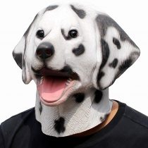 CreepyParty Dalmatian Mask Dog Head Latex Realistic Animal Full Head Masks Fancy Dress for Halloween Costume Party Carnival Cosplays