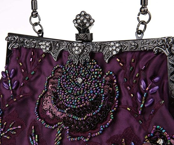 MMYOMI Vintage Floral Beaded Rhinestone Embroidery Clutch Sequin Wedding Party Prom Bag Bridal Ladies Crossbody Evening Handbag - Image 4