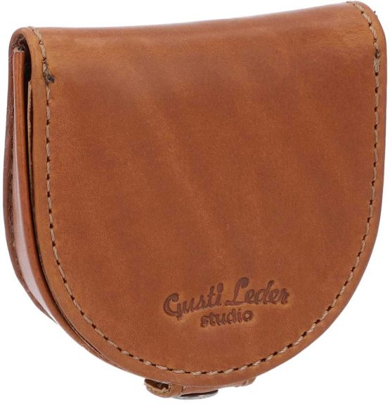 Gusti Leder studio"Brian" Genuine Leather Coin Pouch Wallet Vintage Purse Money Cash Notes Card Holder Unisex Brown 2A14-22-5
