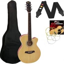 TIGER ACG1-NT | Small Body Full Size Acoustic Guitar for Beginners | Natural | Now with 6 Months Free Lessons Included