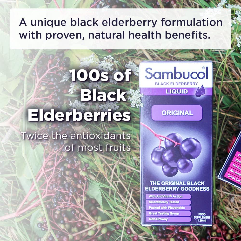 Sambucol Original Natural Black Elderberry, White, 120 ml (Pack of 1) - Image 3