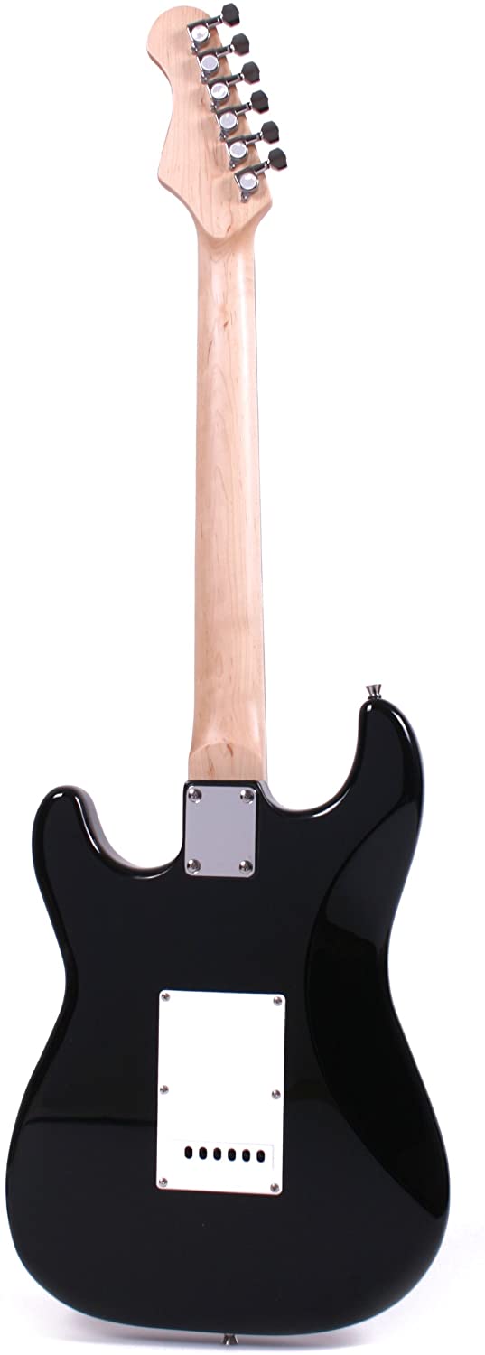 RockJam RJEG01 Full Size Black Electric Guitar Bundle Pack with Lead Strings Strap and Plectrums Black - Image 3