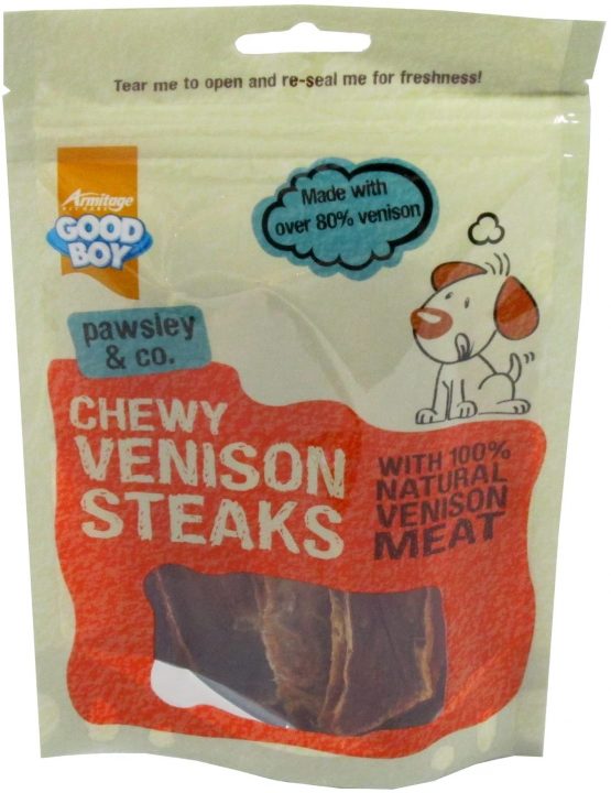 Good Boy Pawsley & Co Chewy Venison Steaks 80g (12 Pack)
