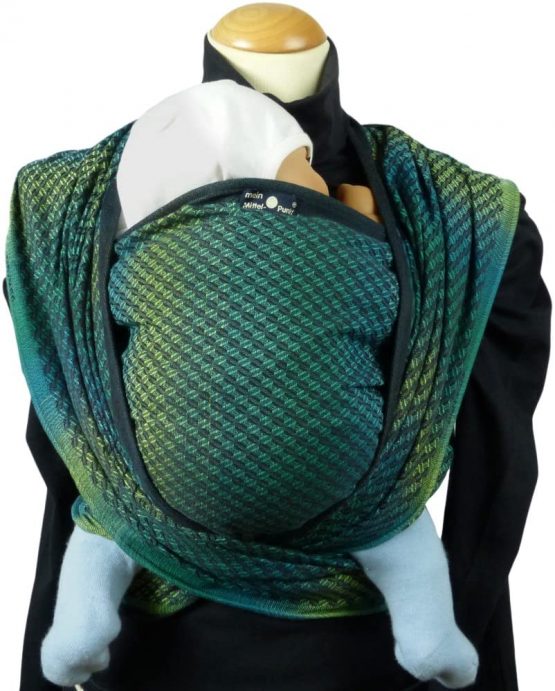 Didymos Woven Baby Wrap, Facett Tethys, Size 7, 520 cm, Black/Green