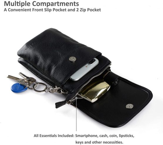 Genuine Leather Phone Bag,befen Real Leather Phone Purse, Small Phone Cross Body Bag for Women with Long Strap and Key Ring - Fit 8 Plus or Phone Less 6.5 Inch - Image 2