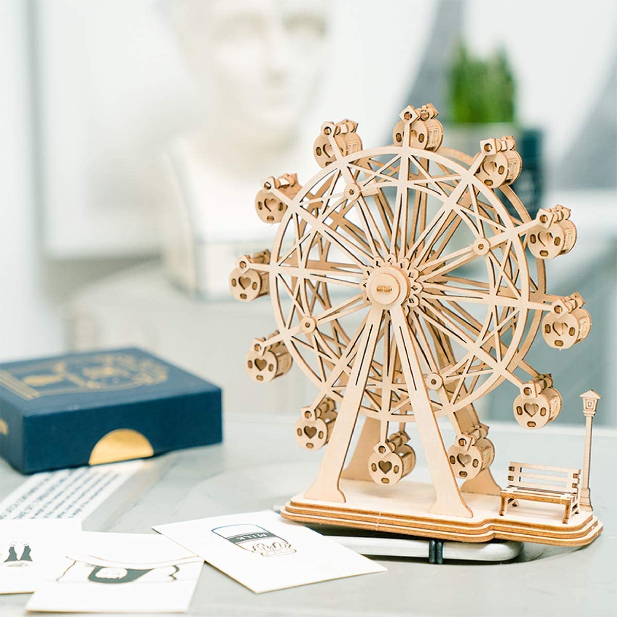 Rolife Woodcraft Construction Kit Modular Mechanical Model 3D Wooden Puzzle for Self-Assembly Toy Gift For Adult(Ferris Wheel) - Image 4