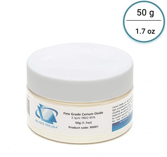 GLASS POLISH 90001 Fine Grade Cerium Oxide, Glass Polishing Solution, Glass Polishing Powder | 50 Grams
