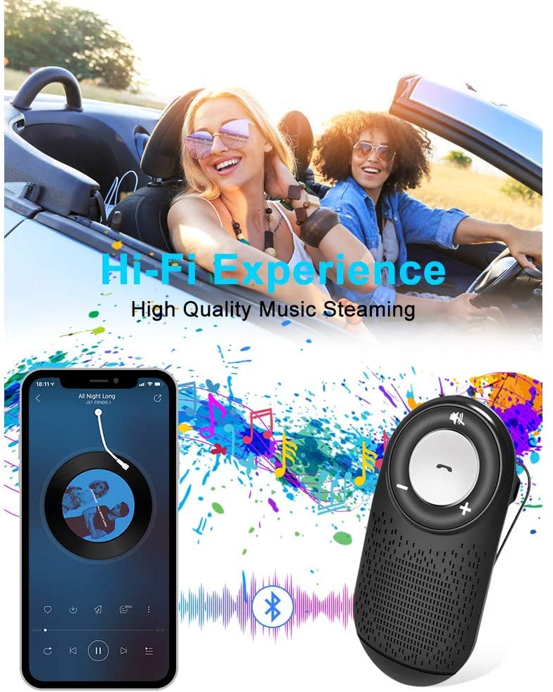 Handsfree Car Phone Kit Bluetooth Car Speaker Auto Power On Handsfree