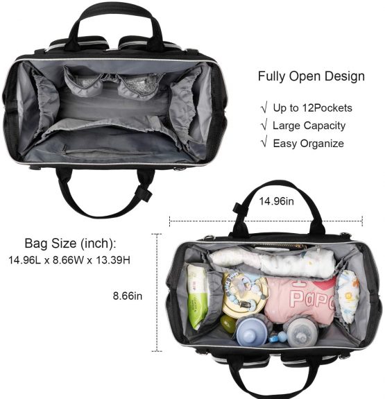 Baby Changing Bag with Pram Clips and Changing Mat - Image 4