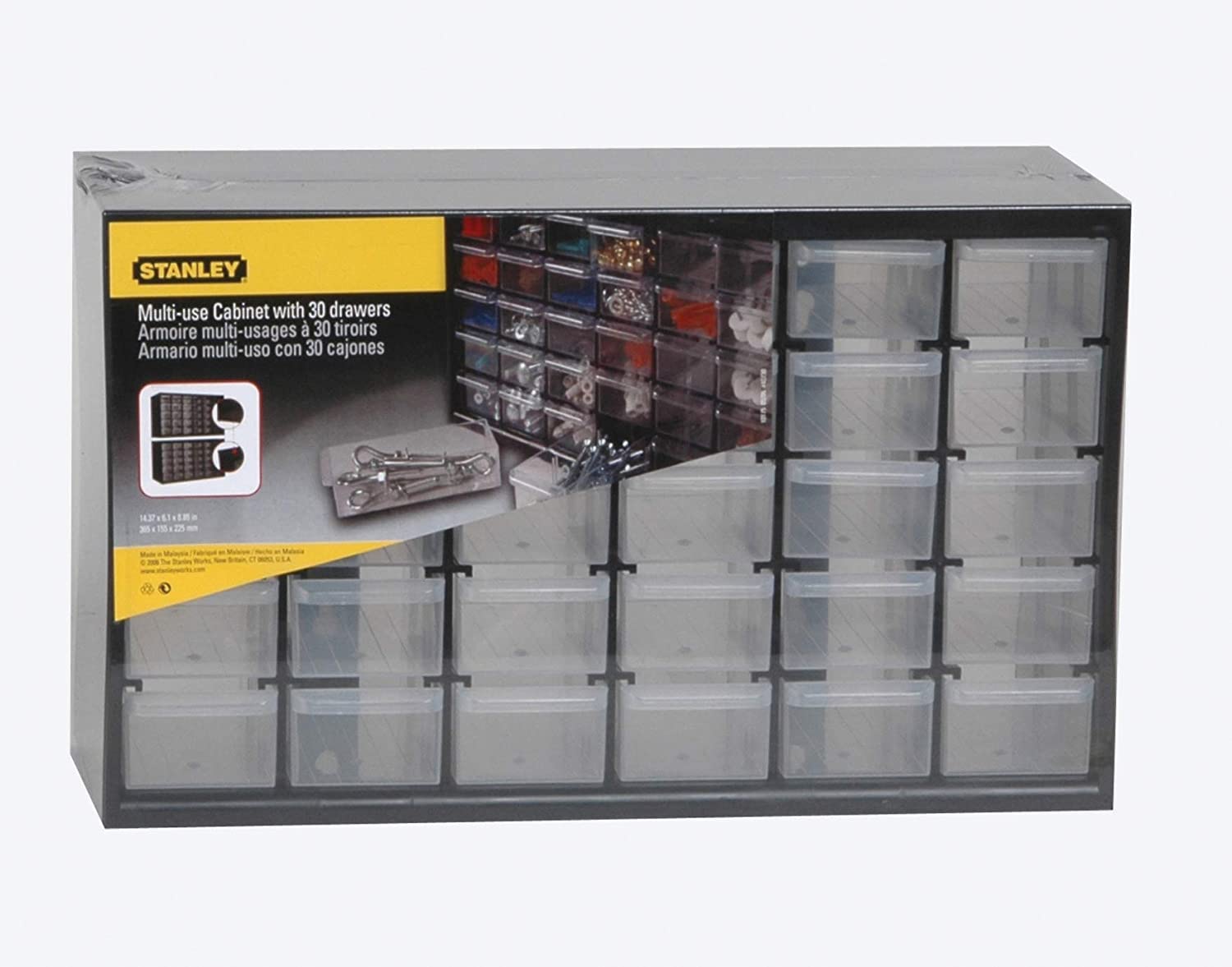 STANLEY Multi-Purpose Storage Box with 30 Small Drawers, 1-93-980, Black, 36,5 x 15,5 x 22,5 cm - Image 2