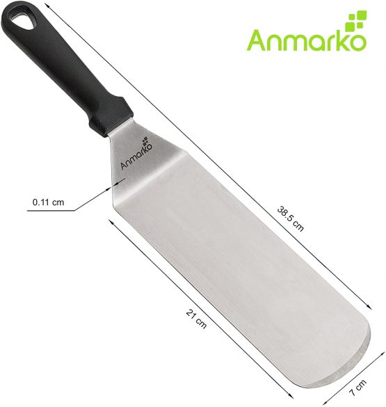 Metal Stainless Steel Spatula Set - Griddle Scraper and Pancake Flipper or Hamburger Turner - Stainless Steel Utensil Great for BBQ Grill Flat Top - Commercial Grade - Image 4