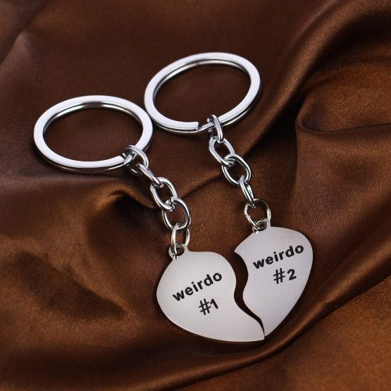 BESPMOSP 2PC Weirdo 1 and Weirdo 2 Keychain Set Friendship Gifts Best Friend Keychain Graduation Gifts - Image 2