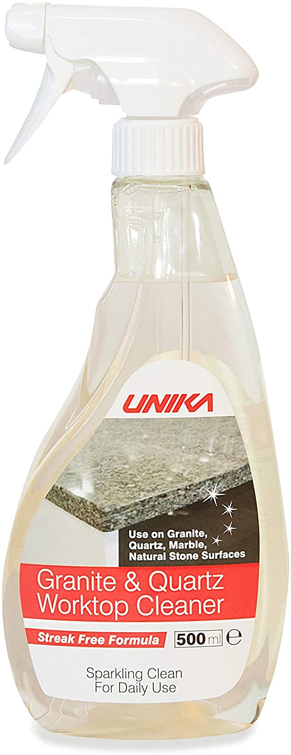UNIKA Granite and Quartz Worktop Cleaner Spray 500ml, Daily Non-Abrasive Surface Cleaner for Kitchen Marble, Natural Stone