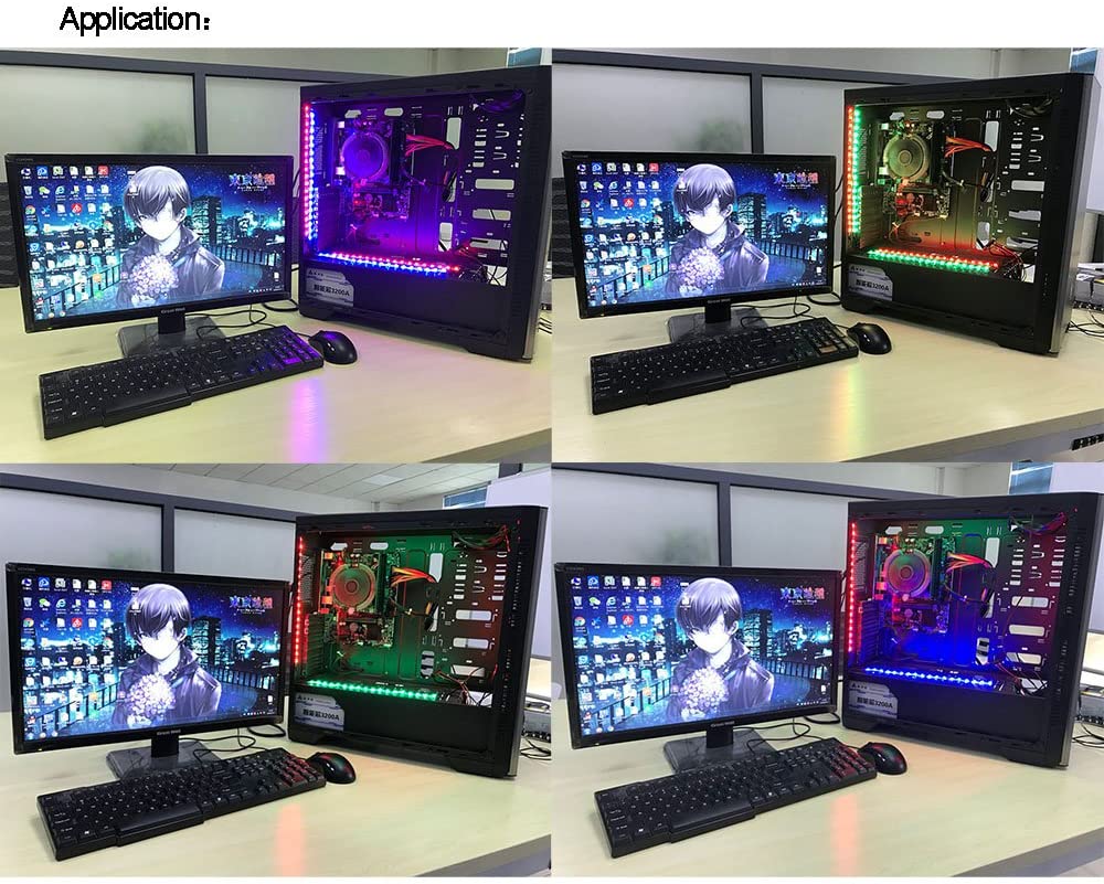 Ubanner LED Light Strip Computer Lighting RED, Magnetic, Molex ...