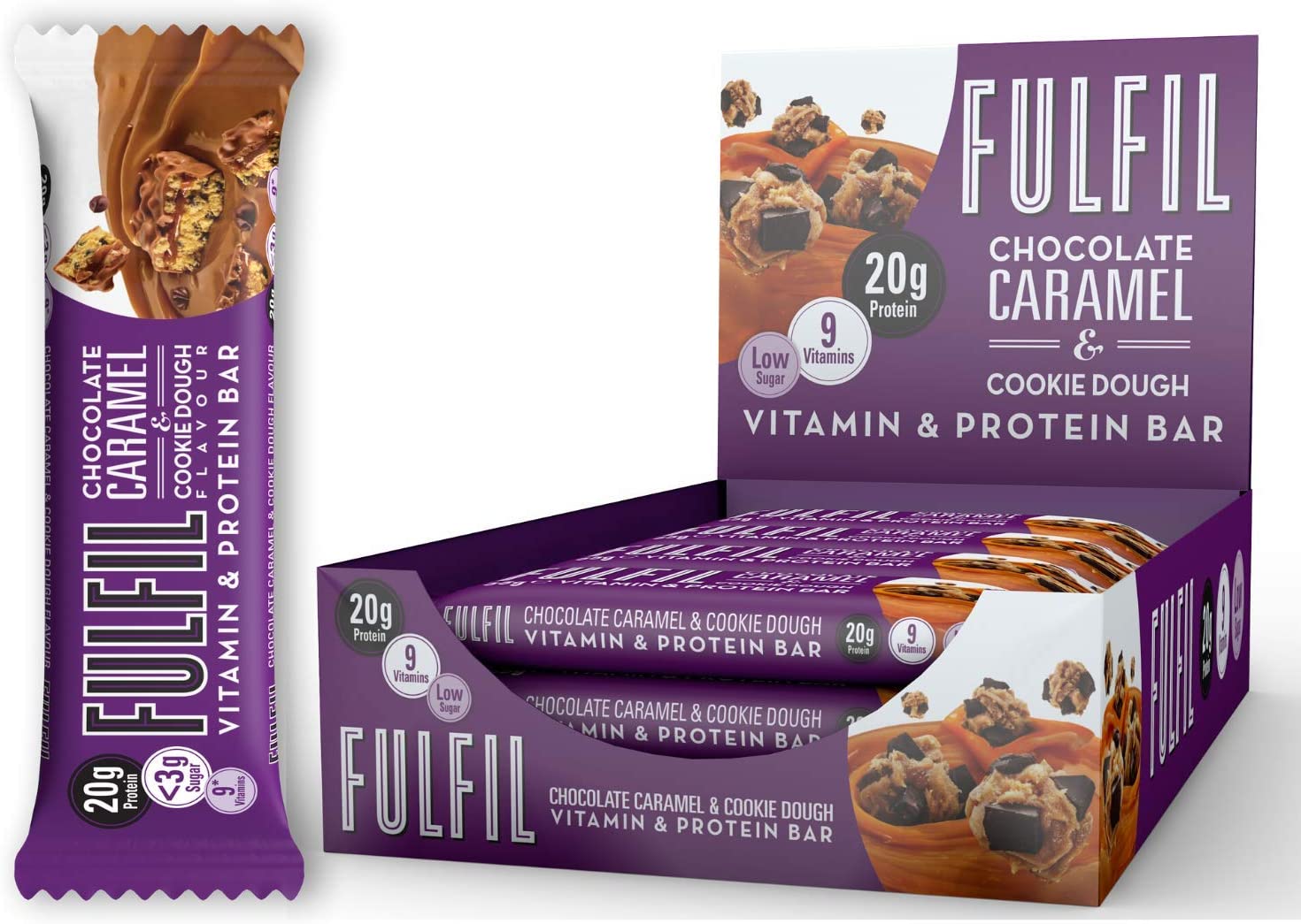 FULFIL Vitamin and Protein Bar (15 x 55g Bars) — Chocolate Caramel