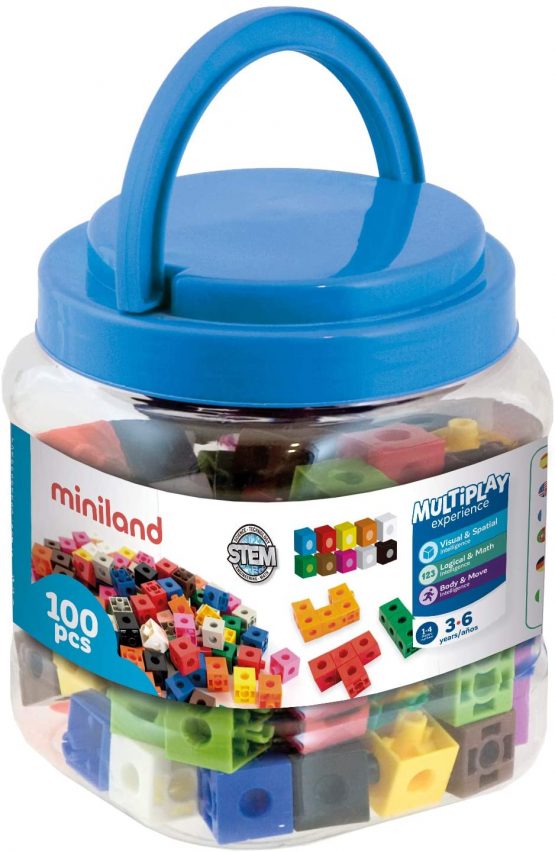 Miniland Miniland95210 Cubes in Jar, Multi-Color
