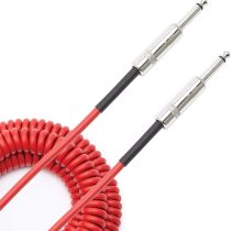 D'Addario Guitar Cable - Guitar Lead - Instrument Cable - Guitar Accessories - Coiled Cable - 30 Feet/9.14 Meters - Red - 1 Pack