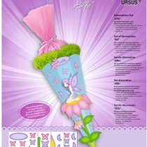 Ursus 9880003F Decorative Set Elf 4 Sheets Craft Card DIN A4 Printed on Both Sides Pre-Cut Grooved for Decorating a School Cone Partially Finished with Satin Ribbon Colourful