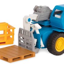 DRIVEN by Battat WH1016Z Micro Telehandler Crane Crate, Basket, Light, and Sound – Trucks and Construction Toys for Kids Aged 3 and Up, Brown/a