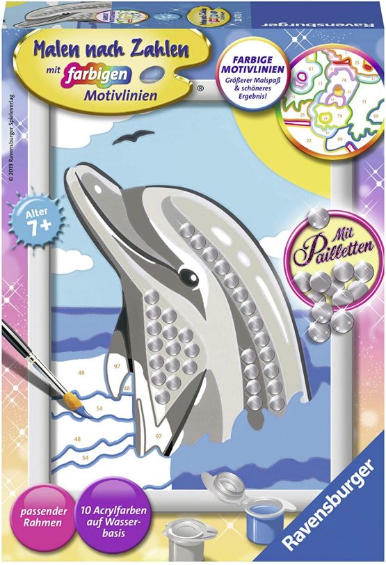 Ravensburger Paint by Numbers 28472 Dolphin for Children from 7 Years