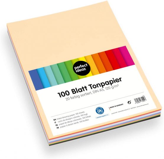 perfect ideaz 100 Sheets Tinted Drawing Paper, A5 Size (5.83 x 8.27 in), Tone Coloured Paper, in 20 Different Solid Colours, 120 g/m², Quality Sheets - Image 4