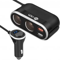 Quick Charge 3.0 Car Charger, Te-Rich 96W 2-Way Cigarette Lighter Splitter 12V Power Adapter Socket Extension with 5.4A Dual USB Chargers for Sat Nav, iPhones, iPad, Android Phones, Dashcam and More