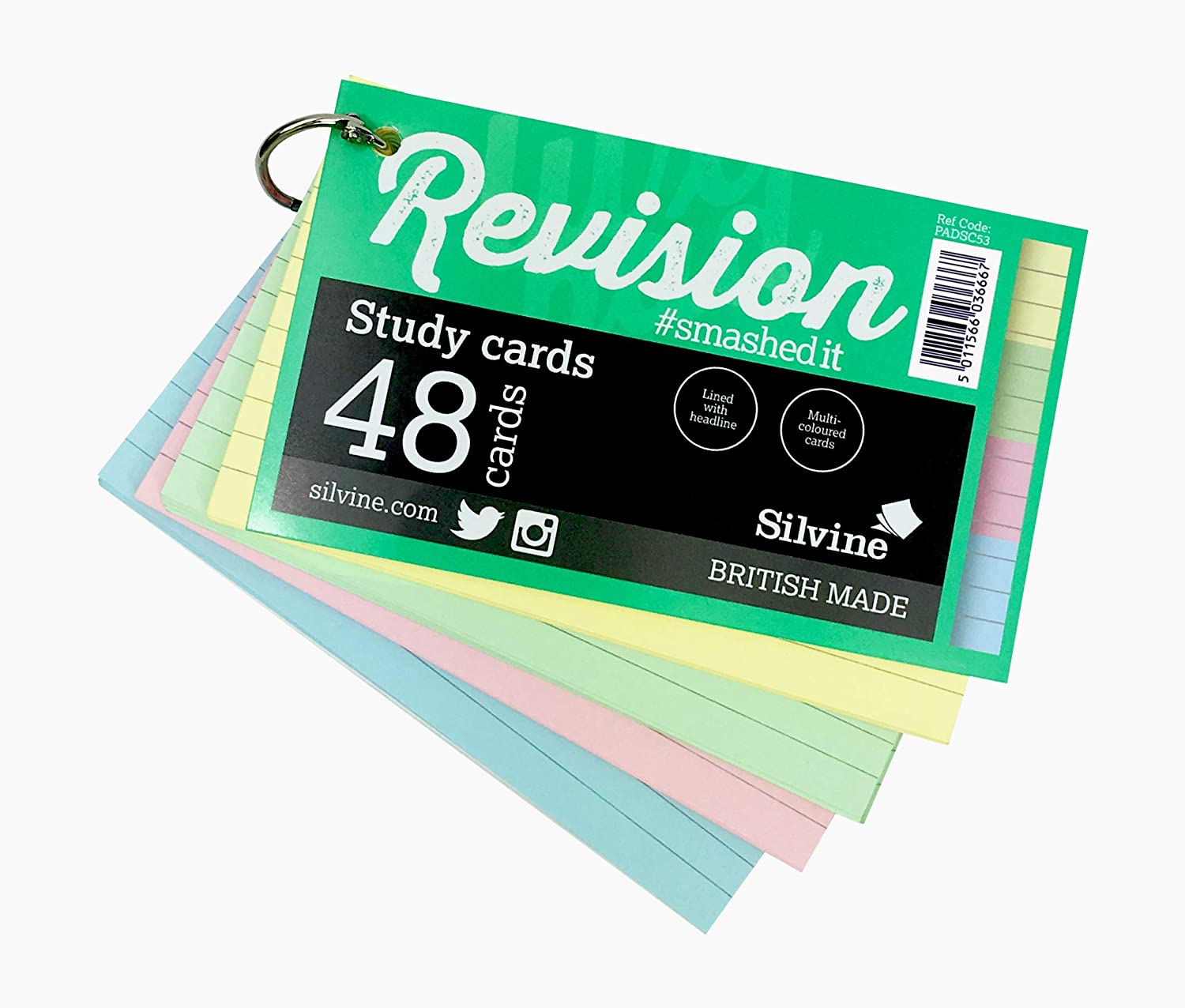 Luxpad 5x3" Ringbound Revision & Presentation Cards - Assorted Colours. 48 Lined Cards Per Pad, Multicolor, 5x3 Inches - Image 2