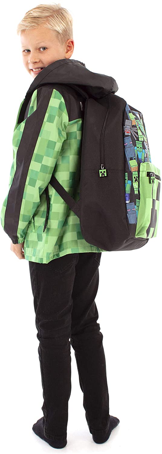 Minecraft Unisex Kids Backpack Set, Aop Black - Image 3