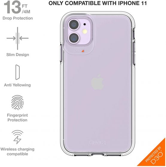 GEAR4 Crystal Palace Designed for iPhone 11 Case, Advanced Impact Protection by D3O – Transparent - Image 2