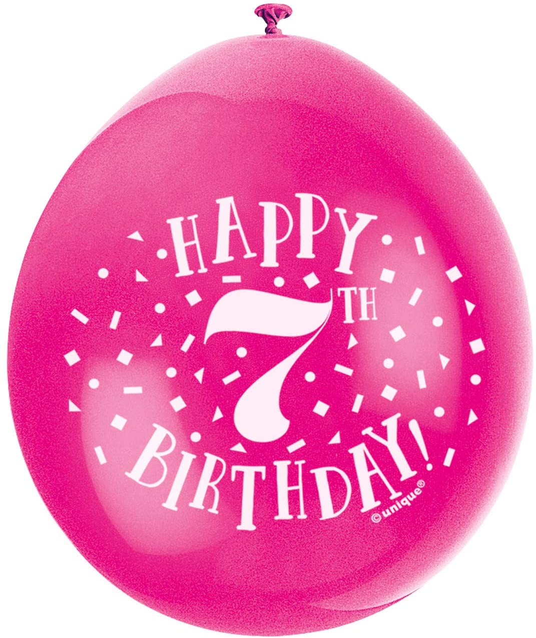 Happy 7th Birthday Assorted Colors Latex Balloons (22cm) Pack of 10 - Festive & Fun Party Decorations, 6 Different Colors, Age 7 - Image 2