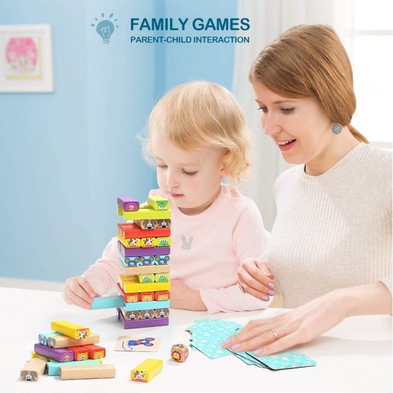 TOP BRIGHT Children Board Games For 3 4 5 Year Olds Educational Toys Wooden Building Blocks With Animals And Colors Birthday Gifts For 3+ Years Old Boys Girls - Image 3