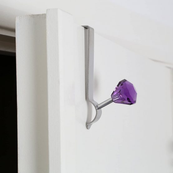 Premier Housewares 509777 Diamante Over Door Hook - Purple H12 x W3 x D10cm - Image 4