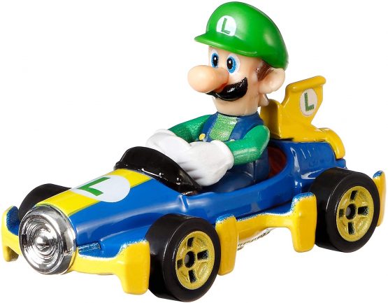 Hot Wheels GBG27 Mario Kart 1:64 Die-Cast Luigi with Mach 8 Vehicle