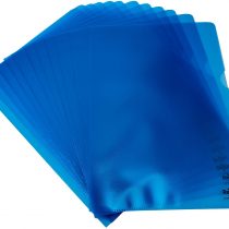 Rexel Quality A4 Document Folder, Blue Embossed, 115mic, Cut Flush, Copy Safe, Pack of 100, 2115637